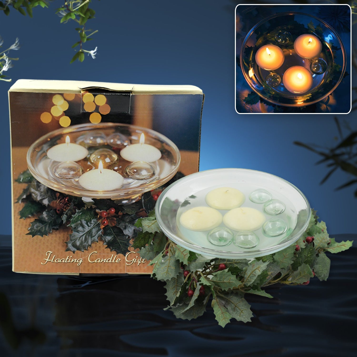 12503 Floating Candle Light Candle Holder Set, Romantic Atmosphere Creates Water Container, Coffee Table Decoration, Send Candles, Table Decorations, Romantic Atmosphere (1 Pc) 12503 Floating Candle Light Candle Holder Set, Romantic Atmosphere Creates Water Container, Coffee Table Decoration, Send Candles, Table Decorations, Romantic Atmosphere (1 Pc)